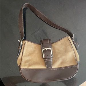 Coach Tan Suede, brown leather shoulder bag